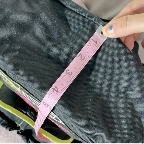 Vintage Black With Neon Graphic Book Bag Backpack - Picture 11 of 14